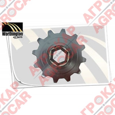 Звездочка Z=12 , t=41,4, отв. шестигр.,  накл. камеры, CR9080(9/06-)/TR88